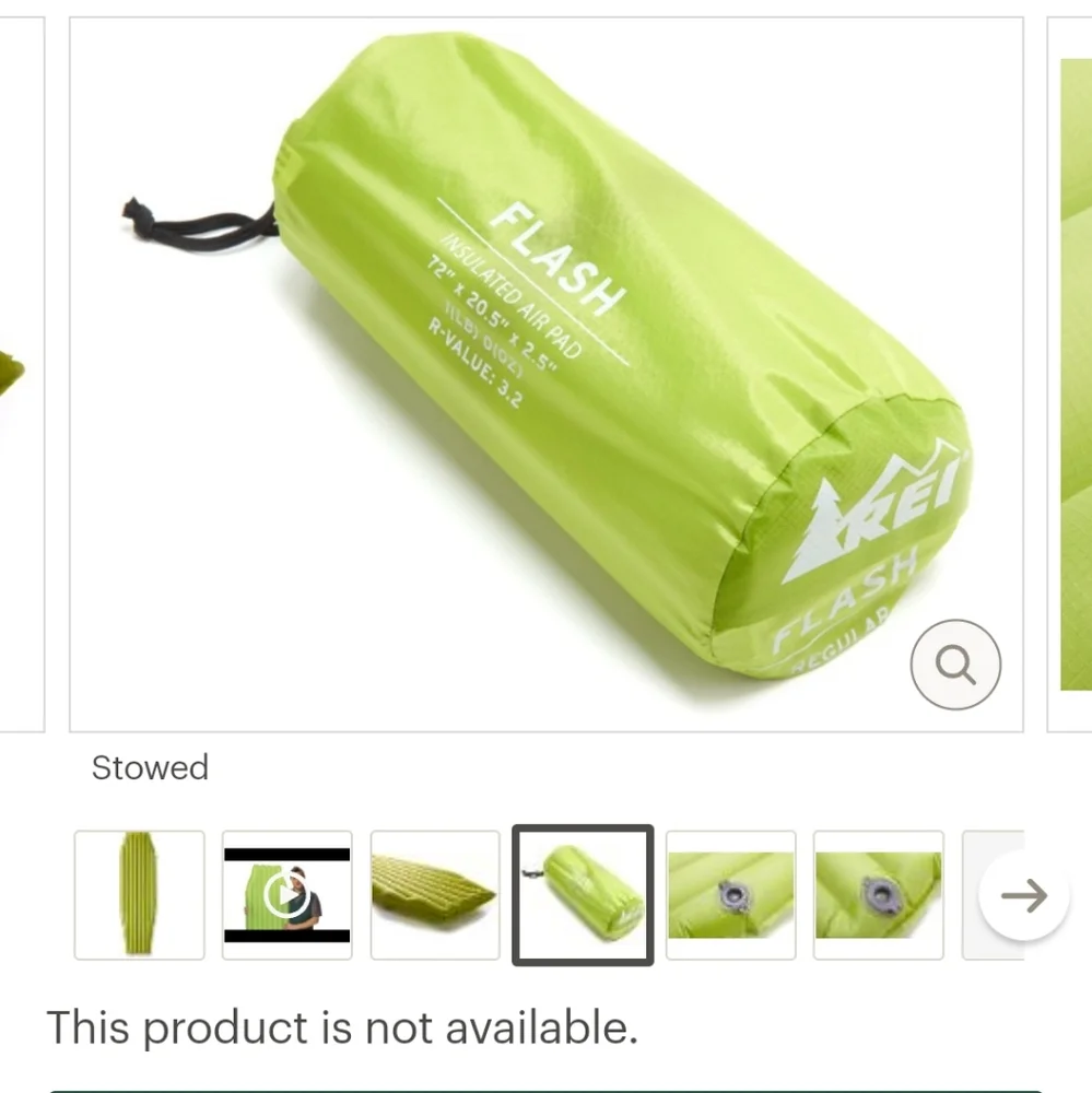 sleeping pad REI Brand FLASH insulated air sleeping pad - Picture 2 of 9